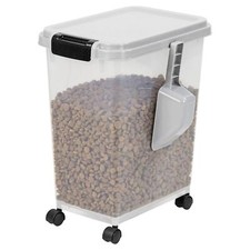 20L Pet Food Container on Wheels Dog Cat Animal Storage Bin Dry Feed