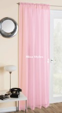 PLAIN VOILE CURTAIN PANEL ROD POCKET NET SLOT TOP MANY COLOURS & SIZES          