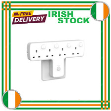 Multi Plug Adaptor Independent Switches Surge Protector Wall Socket Extender