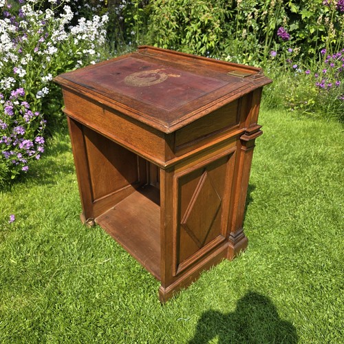Antique oak carved podium - oak,