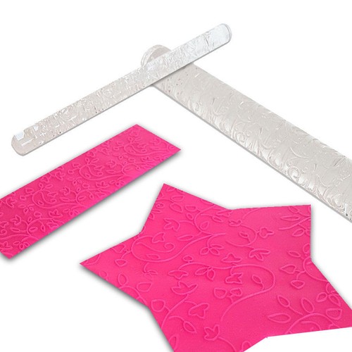 Acrylic rolling pin textured - acrylic,