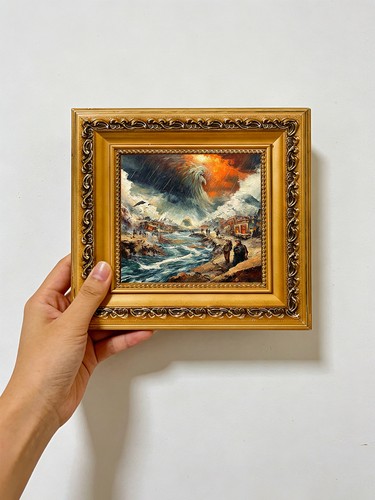 Stormy rocky coast - stormy, sunset