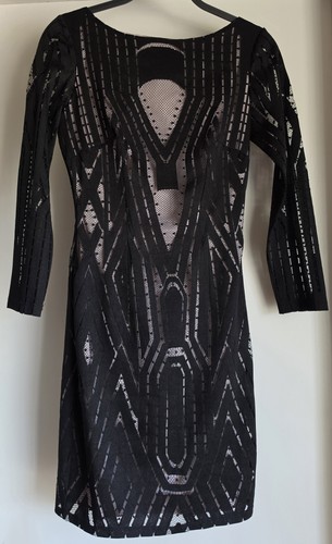 Reiss black geometric bodycon - reiss,