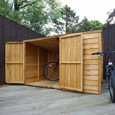 6x4 WOODEN GARDEN BIKE STORE DOUBLE DOOR PENT ROOF FELT WOOD SHED STORAGE TIMBER