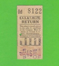 Devon General Omnibus & Touring Co Ltd - 1/- Insert Setright Return Bus Ticket