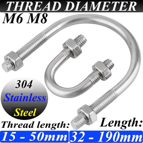 190mm u bolts - m6,