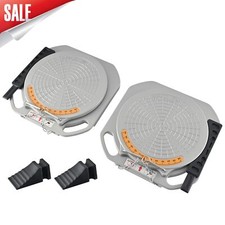 5 T Magnesium Alloy 2 Wheel Alignment Turn Plates Turntables w/Transition Blocks
