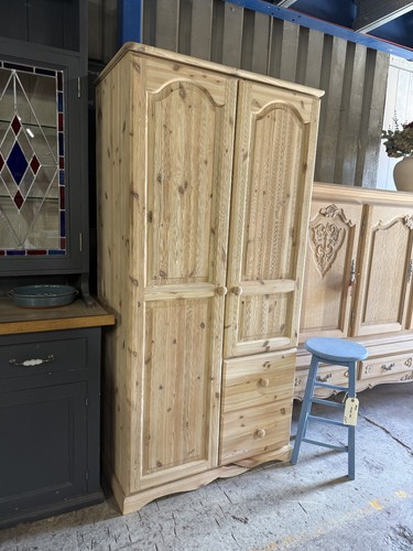 Stripped pine wardrobe - stripped,