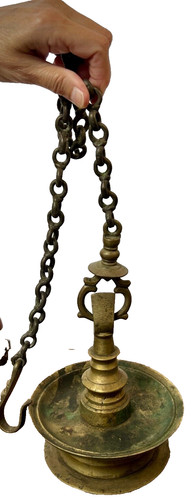 Antique bronze temple lamp - antique,