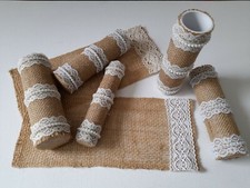 BURLAP & LACE WEDDING BOUQUET HOLDER / BOUQUET HANDLE / WRAP -  (white or ivory)