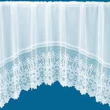 Rio Jardiniere Arch Shaped Base Lace Pattern Net Curtain  Free Postage
