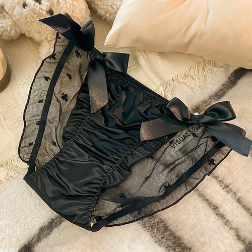 Ruffled satin silk - uk, knickers