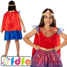 Officially Licensed Rubies Wonder Woman Deluxe Girls Fancy Dress Costume New