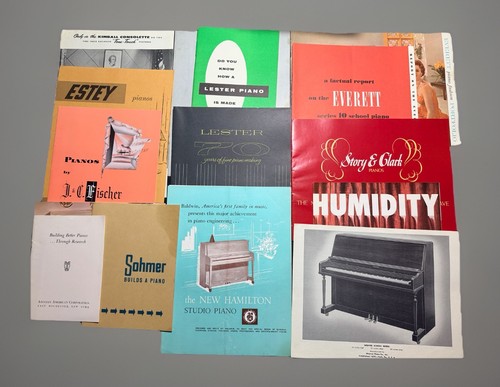 Vintage piano ephemera lot - piano,