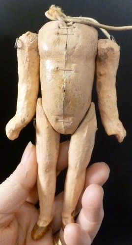 14cm antique jointed doll - antique,