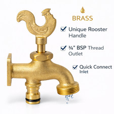 Solid Brass Bib Tap ¾” BSP