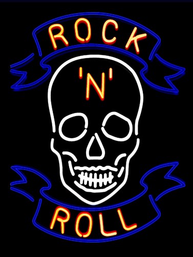 Neon print rock roll - print,
