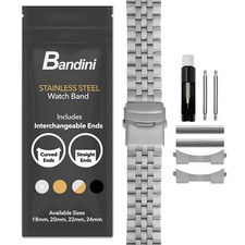 22mm Curved Tapered Steel Metal Watch Band for Tissot Quadrato