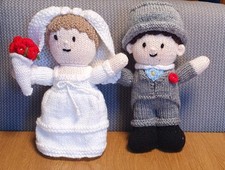 Hand Knitted Bride And Groom