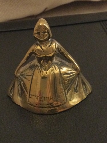 Small brass crinoline lady - a,