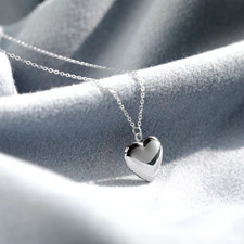Personalised Heart Pendant Locket Necklace Gold Silver  - Custom Photo & Text