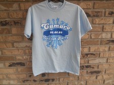 NEW ERA CAMARO LAUNCH PARTY 5-06-09 HOLLER CHEVROLET BLUE T SHIRT - SIZE MEDIUM