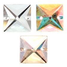 Genuine PRECIOSA 438 73 303 Square Sew-On Stones Crystals 2 Holes for Sewing