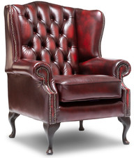 FAST DELIVERY Chesterfield High back Classic Chair Antique Oxblood Red