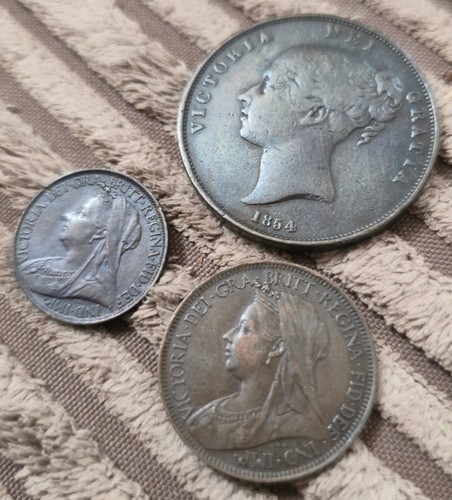 Queen victoria penny half - victoria,