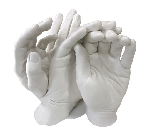 Family hands plaster casting - family,