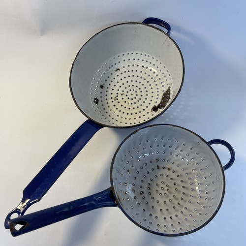 Pair vintage french blue - french, white