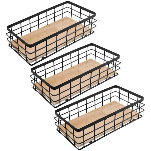 Metal wire storage baskets 3pc - metal,
