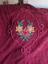 Burgundy & pink Candlewick