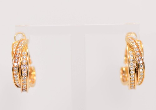 Cartier trinity earrings 9ct - trinity, 0.9ct