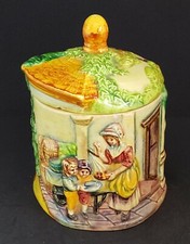 Japanese Maruhon Marutomoware vintage Art Deco oriental antique tavern jam pot A