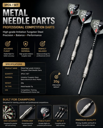 22g tungsten darts set pack - tungsten, 3