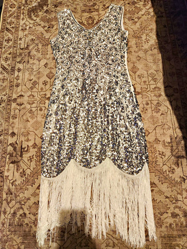 Women silver sequin beaded - sequin,