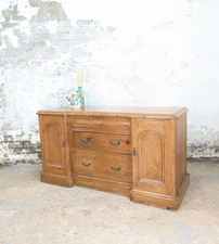 Antique Stripped Pine Victorian Sideboard Drawers Cupboard Kitchen DELIVERY