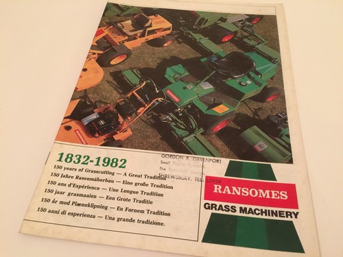 Ransomes grass machinery 1982 - ransomes,