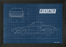 Fiat X19 Blueprint Framed Wall