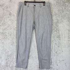 Zara Pants Mens 34 Light Gray Dress Chinos Tapered Leg Trousers Flat Front Work