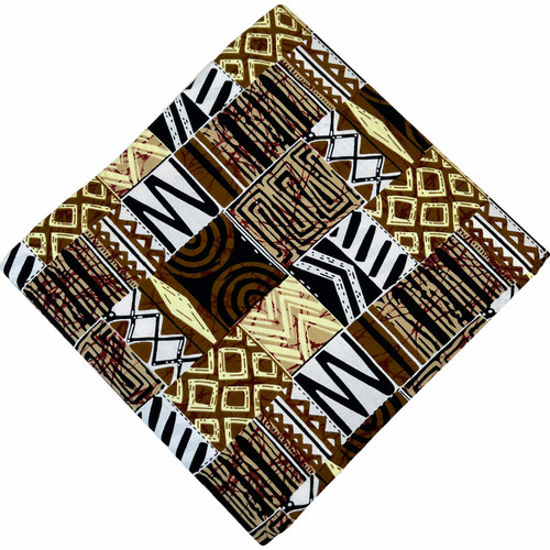 African fabric ankara - fabric, brown