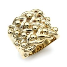 Mens Brass Jewelco London 4 Row King George III Keeper Guard Ring 23mm Size Z1