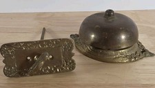 Vintage Victorian Style Brass Manual Wind Mechanical Door Bell Ringer Home works