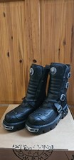 New Rock Reactor Demon Black Vegan Boots Size 8/42 Brand New Unworn Goth, Punk