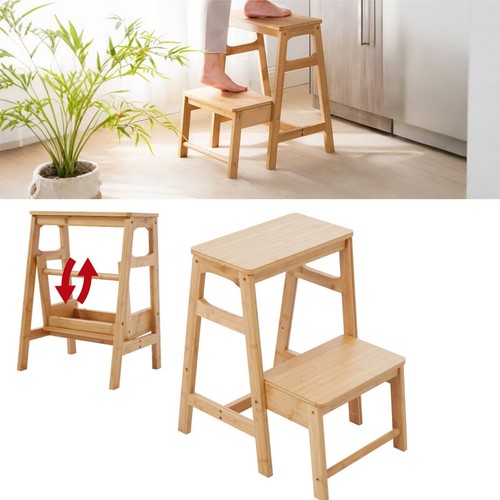 Step stool bamboo sturdy - 2-step,