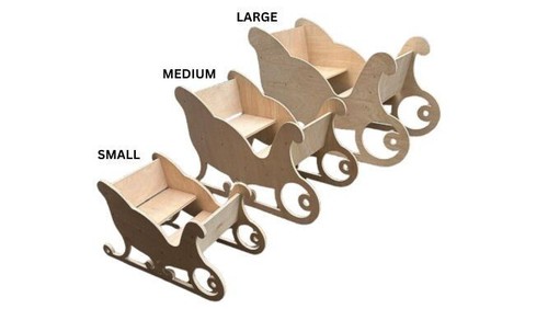Wooden santa sleigh small - wooden,