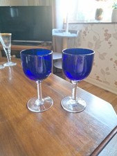 Pair Bristol Blue Antique Port