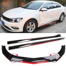 For VW Bora Gloss Front Bumper Chin Lip Spoiler Splitter Diffuser + Side Skirts