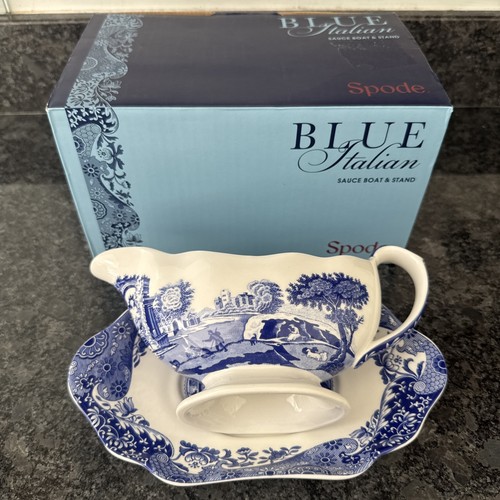 Spode blue italian - blue, boat